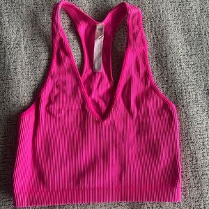 FP Movement by Free People Hot Pink Ribbed Sports Bra